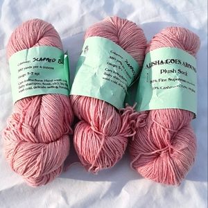 3 Skeins of Pink Sock Yarn